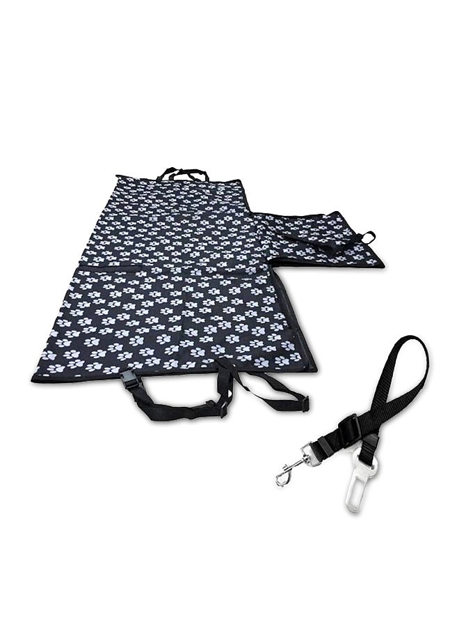 غطاء مقعد سيارة مضاد للماء للحيوانات الأليفة أسود/أبيض - Image 1